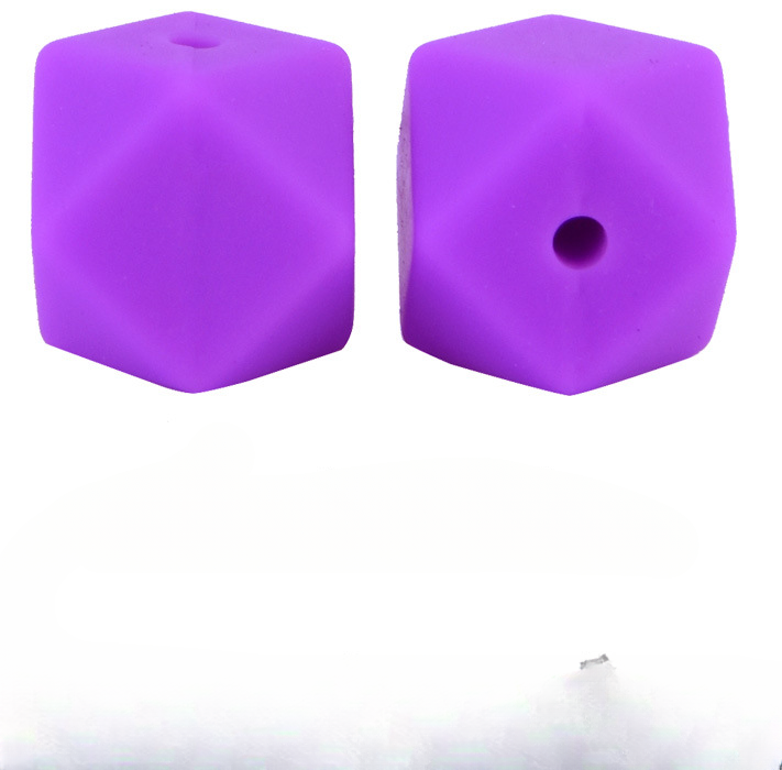 Al por mayor 100 piezas de 100 piezas de 17 mm de silicona hexagon baby theether cuentas